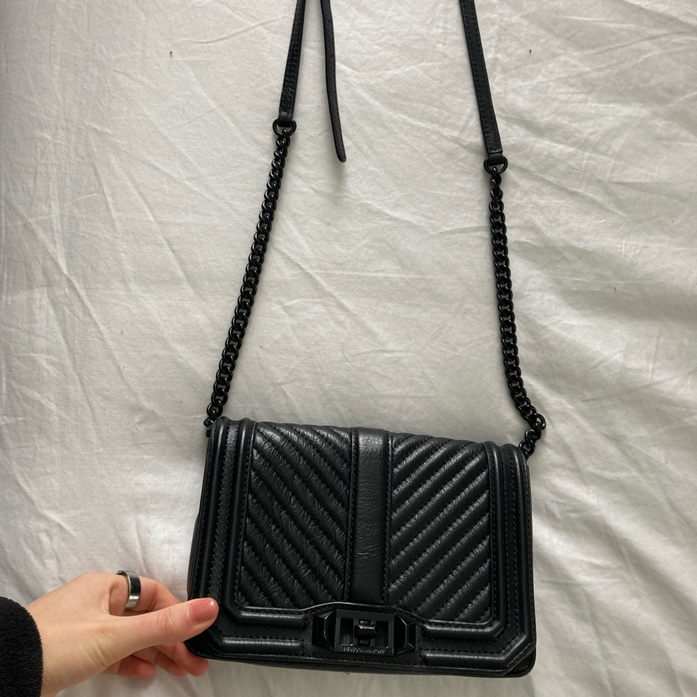 Black Quilted Leather Shoulder Bag